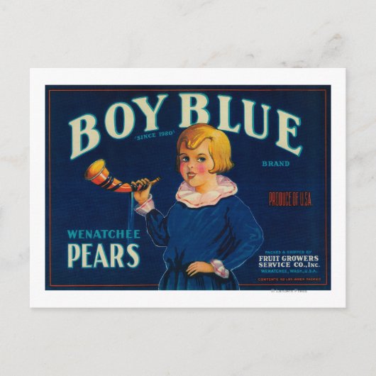 Gütesiegel "Boy Blue Peak Crate" Postkarte (Vorderseite)