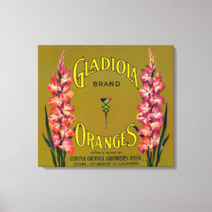 Gütesiegel für die Marke Gladiola Citrus Crate Leinwanddruck