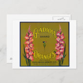 Gütesiegel für die Marke Gladiola Citrus Crate Postkarte (Vorne/Hinten)