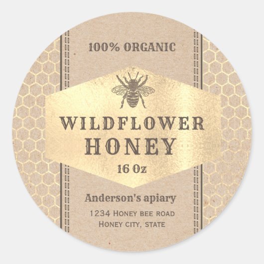 Gütesiegel für Vintage Kraft-Honigweine Runder Aufkleber (Vorderseite)