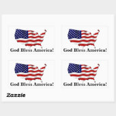 Gütesiegel "God Bless America United Staaten" Rechteckiger Aufkleber (Blatt)