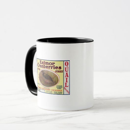 Gütesiegel "Quail Eatmor Cranberries" Tasse (Vorderseite Links)