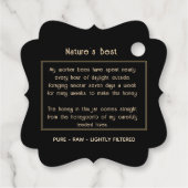 Gütesiegel "Queen Bee Honey Gold" Geschenkanhänger (Rückseite)