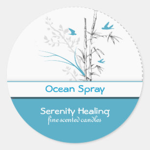 Gütezeichen für Bambus und Blauvögel 1 Runder Aufkleber