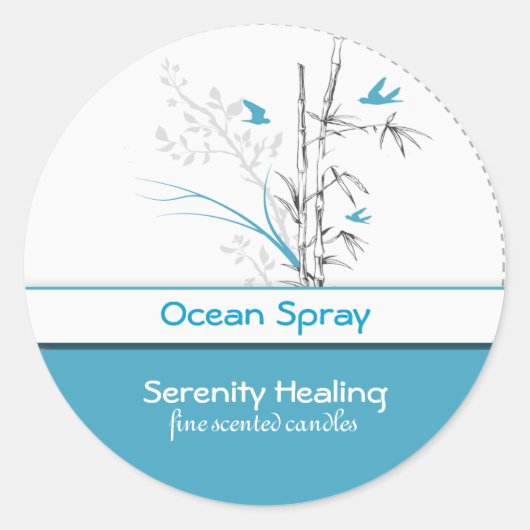 Gütezeichen für Bambus und Blauvögel 1 Runder Aufkleber (Vorderseite)