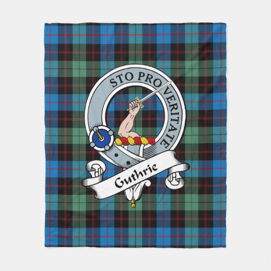 Guthrie Ancient Clan Abzeichen Tartan Kariert Fleecedecke (Vorderseite)