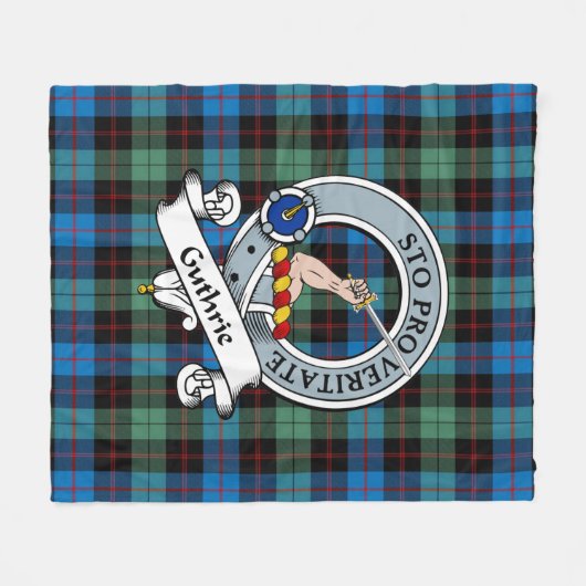 Guthrie Ancient Clan Abzeichen Tartan Kariert Fleecedecke (Vorderseite (Horizontal))