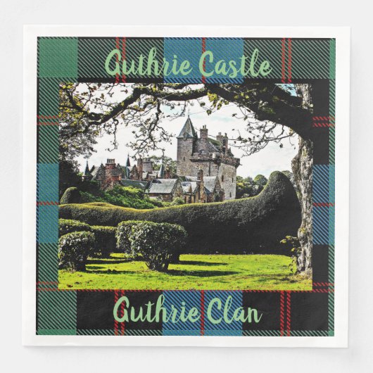 Guthrie Castle-Guthrie Clan Fun Napkins in Schottl Serviette (Vorderseite)