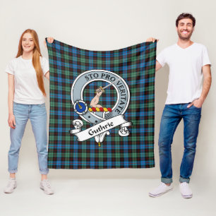 Guthrie Clan Abzeichen Tartan Kariert Fleecedecke