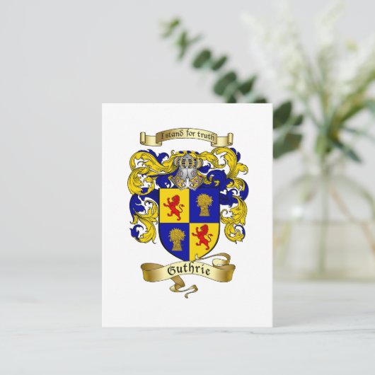 Guthrie Coat of Arms Postkarte (Stehend Vorderseite)