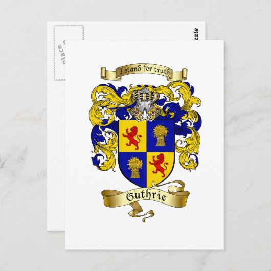 Guthrie Coat of Arms Postkarte (Vorne/Hinten)