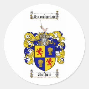 GUTHRIE FAMILIENWAPPEN - GUTHRIE WAPPEN RUNDER AUFKLEBER