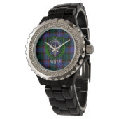 Guthrie Scottish Clan Tartan & Crest Armbanduhr (Schrägansicht)