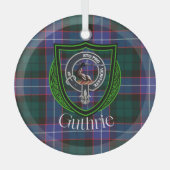 Guthrie Scottish Clan Tartan & Crest Ornament Aus Glas (Vorderseite)