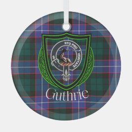 Guthrie Scottish Clan Tartan & Crest Ornament Aus Glas