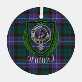 Guthrie Scottish Clan Tartan & Crest Ornament Aus Glas (Rückseite)