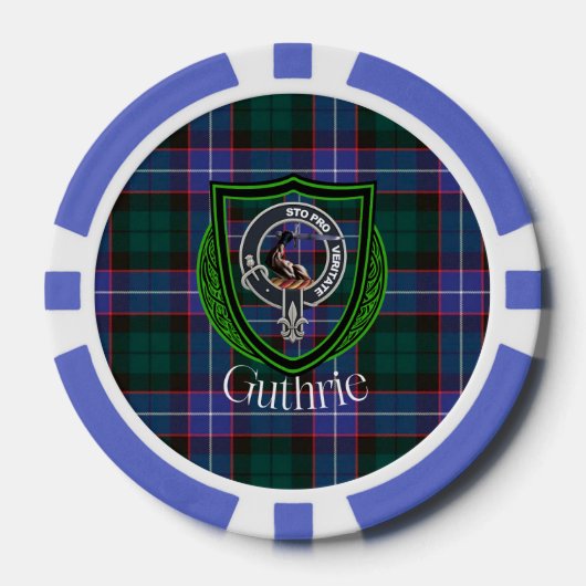 Guthrie Scottish Clan Tartan & Crest Pokerchips (Vorderseite)
