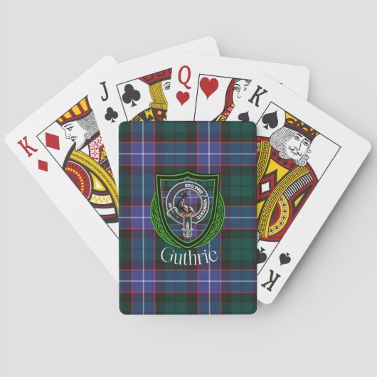 Guthrie Scottish Clan Tartan & Crest Spielkarten (Rückseite)
