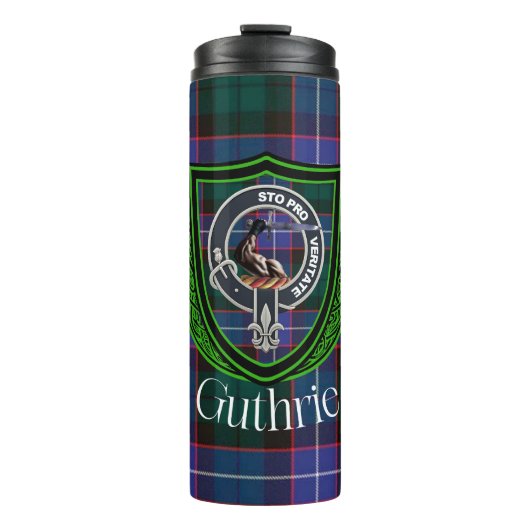 Guthrie Scottish Clan Tartan & Crest Thermosbecher (Vorderseite)
