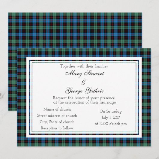 Guthrie Scottish Wedding Einladung (Vorne/Hinten)