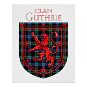 Guthrie Tartan Scottish Kariert Lion Rampant Poster
