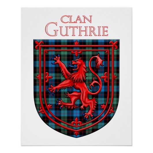 Guthrie Tartan Scottish Kariert Lion Rampant Poster (Vorderseite)