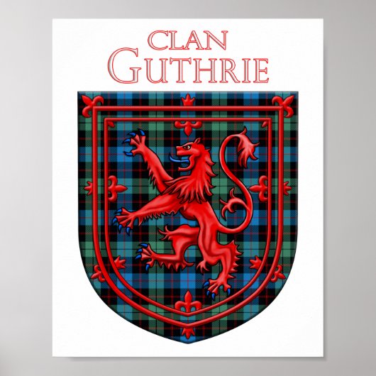 Guthrie Tartan Scottish Kariert Lion Rampant Poster (Vorne)