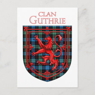 Guthrie Tartan Scottish Kariert Lion Rampant Postkarte