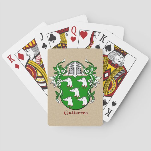 Gutierrez Heraldischer Schild mit Mantling Spielkarten (Rückseite)