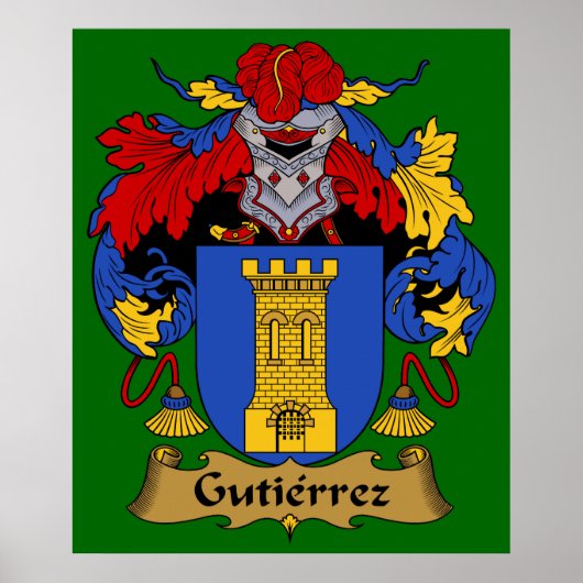 Gutierrez-Wappen Heraldic Print Poster (Vorne)