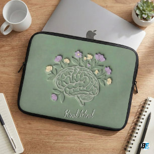 Gütiger Geist Florale Gehirn Mental Health Psychol Laptopschutzhülle