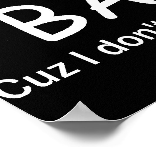 Guts Not Balls Black Poster (Ecke)