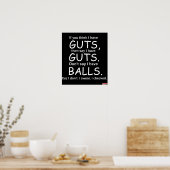 Guts Not Balls Black Poster (Küche)