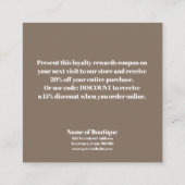 Gutschein für delikate Boutique des Bloom Chic Rabattkarte (Rückseite)