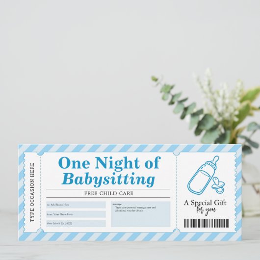 Gutschein für ein Blumengeschenk für Babysitter-Se Einladung (Stehend Vorderseite)