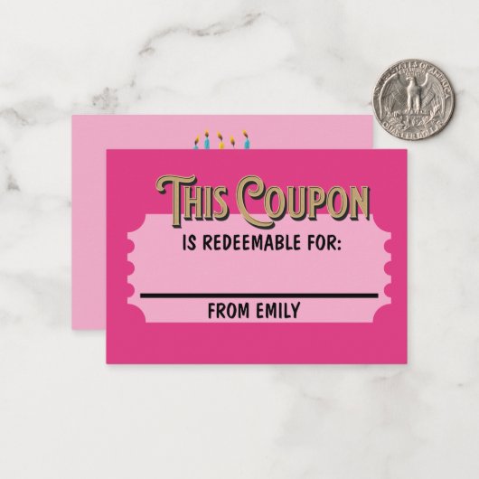 Gutschein für ein individuelles einlösbares Ticket Mitteilungskarte (Vorderseite/Rückseite Beispiel)