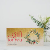 Gutschein für Geschenkgutscheine für Weihnachtsfei (Stehend Vorderseite)