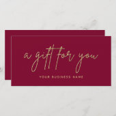 Gutschein für Gold Glitzer Script Business (Vorne/Hinten)