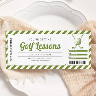 Gutschein für Golf-Lektionen zum Golfspielen Einladung