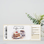 Gutschein für Kaffee und Kuchen Einladung (Stehend Vorderseite)