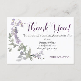 Gutschein für kleine Unternehmen Lila Danke Karte 
