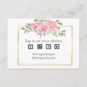 Gutschein für kleine Unternehmen Pink Danke Karte  (Rückseite)