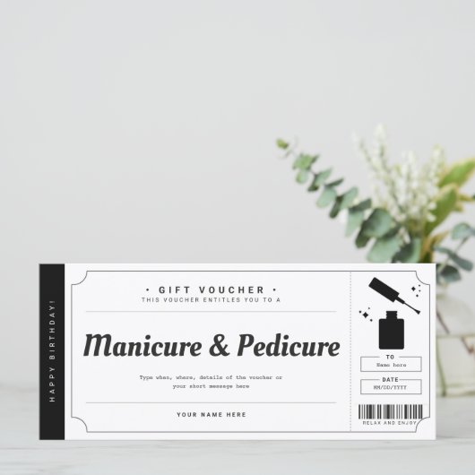 Gutschein für Manicure Pedicure (Stehend Vorderseite)