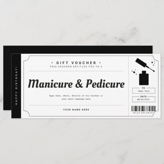 Gutschein für Manicure Pedicure Einladung (Vorne/Hinten)