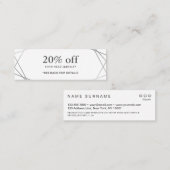 Gutschein für moderne Silver Geometric Muster Mini Visitenkarte (Vorne/Hinten)