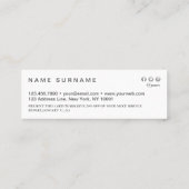 Gutschein für moderne Silver Geometric Muster Mini Visitenkarte (Rückseite)