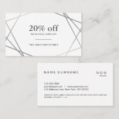 Gutschein für moderne Silver Geometric Muster Visitenkarte (Vorne/Hinten)