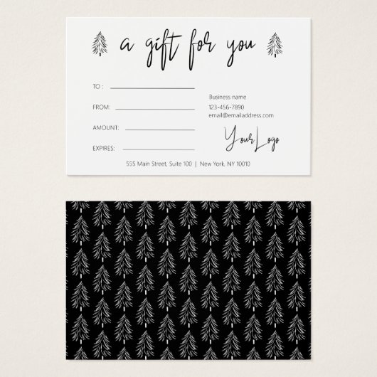 Gutschein für moderne Weihnachtsgottkarten (Vorne & Hinten)