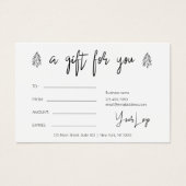 Gutschein für moderne Weihnachtsgottkarten (Vorderseite)