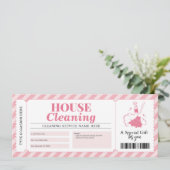 Gutschein für Reinigungsleistungen im Haus Einladung (Stehend Vorderseite)